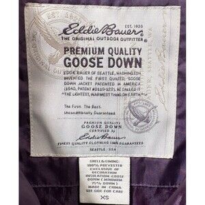 Eddie Bauer Premium Quality Goose Down 700 Fill Quilted Puffer Jacket Purple XS